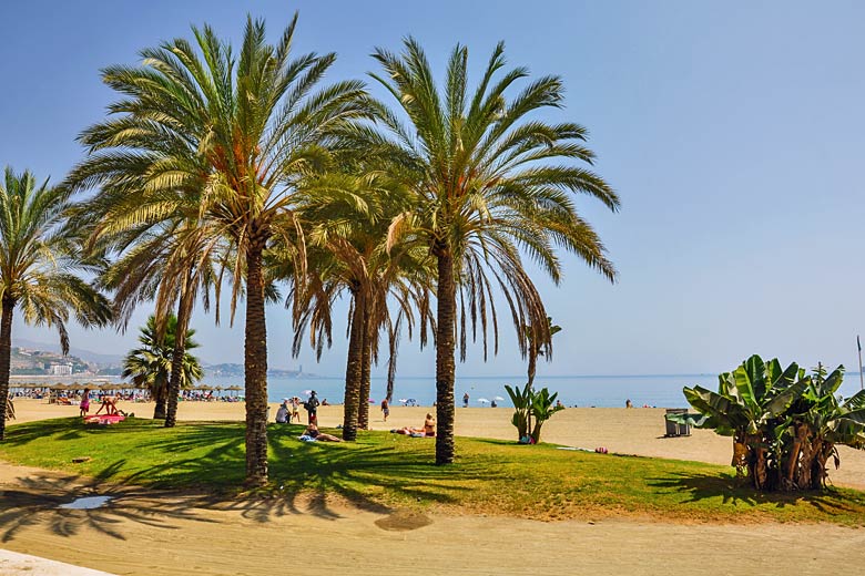 The sandy shores of Playa Malagueta, Malaga