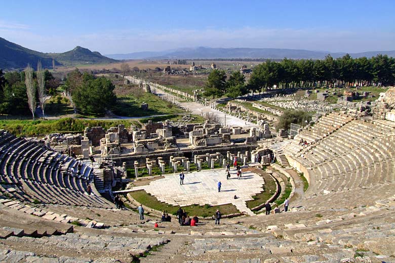 The 25,000 seat amphitheatre at Ephesus near Izmir, Turkey