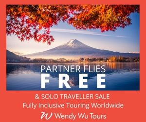 Wendy Wu Tours: up to £400pp off tours with Parner flies free offer
