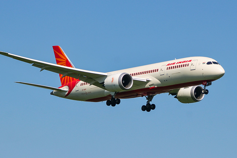 Air India Boeing 787 landing at Heathrow