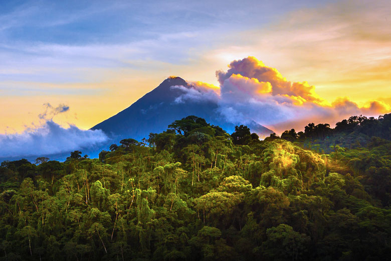 Arenal volcano at sunrise, Costa Rica