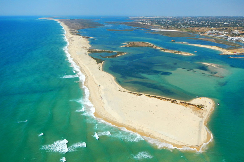 The four mile long beach on Armona Island