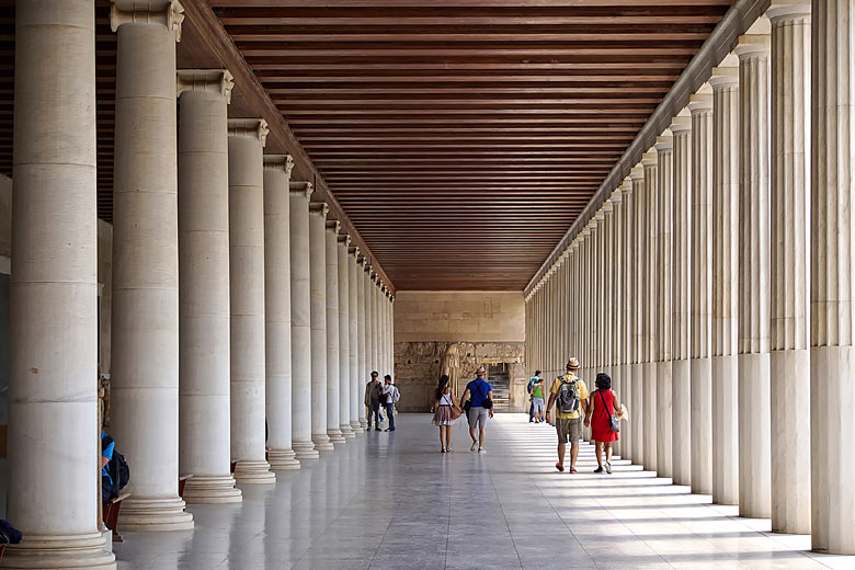 The fully restored Stoa of Attalos, Athens