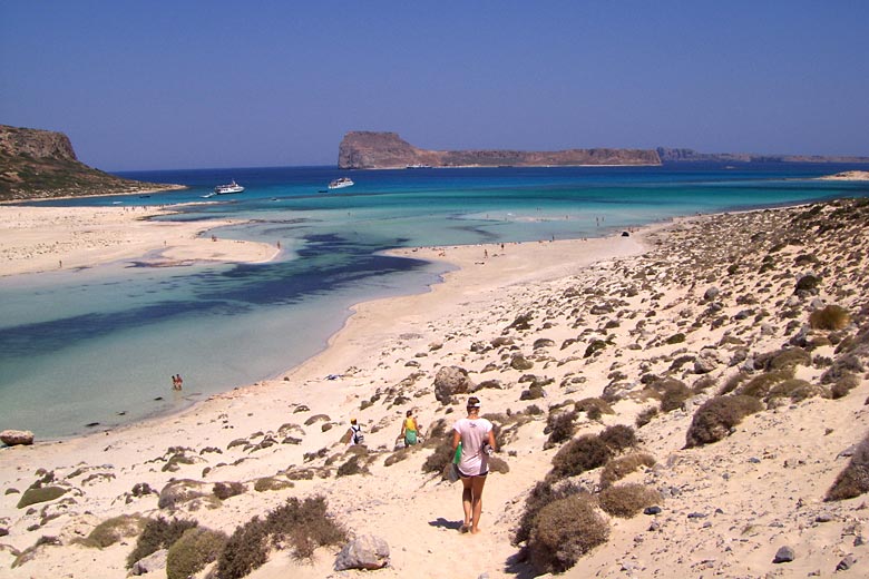 The sheltered and shallow lagoon of Balos Beach