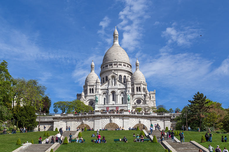 The hilltop Sacre-Coeur basilica, Paris