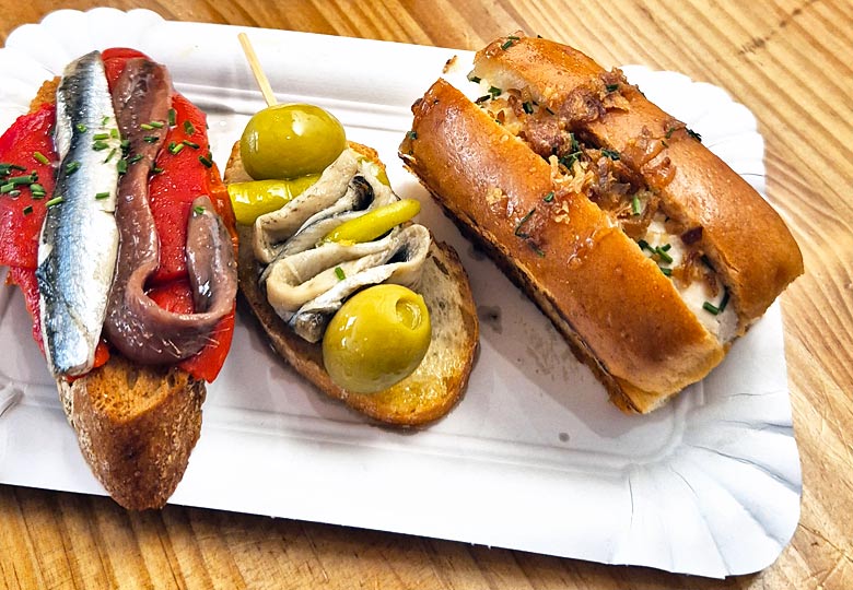 Anchovy pintxos at Antxoa Taberna, Bilbao