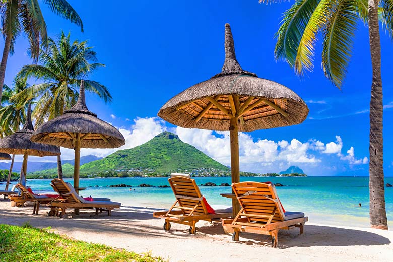 Pristine beach on the southwest coast of Mauritius