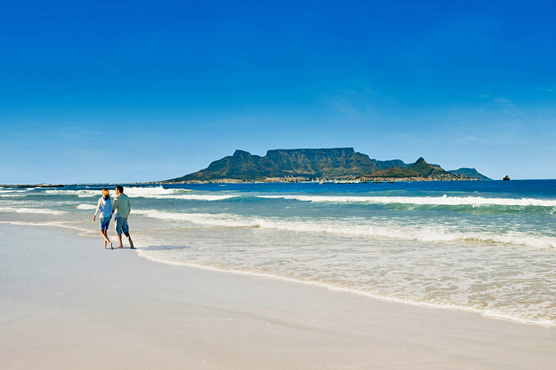 Characteristic blue skies over Table Mountain, Cape Town - photo courtesy of South African Tourism