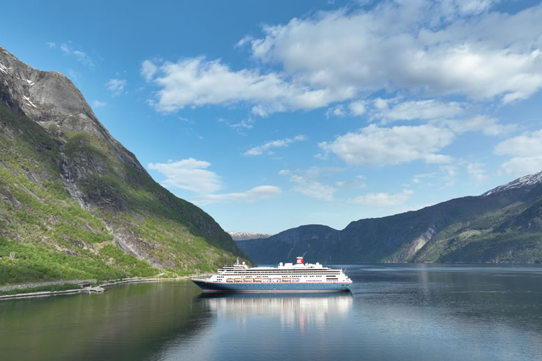 Fred Olsen's Bolette cruise ship in Eidfjord, Norway