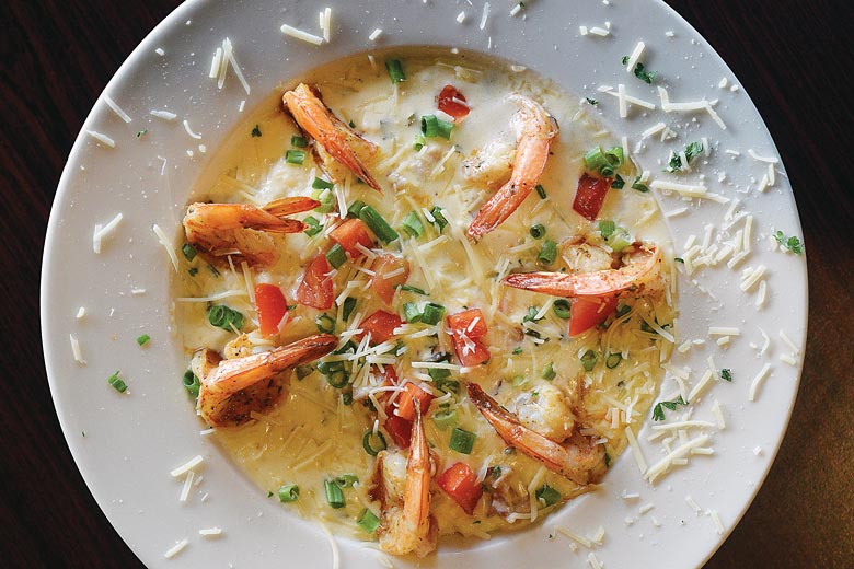 Cajun shrimp and grits, a southern staple