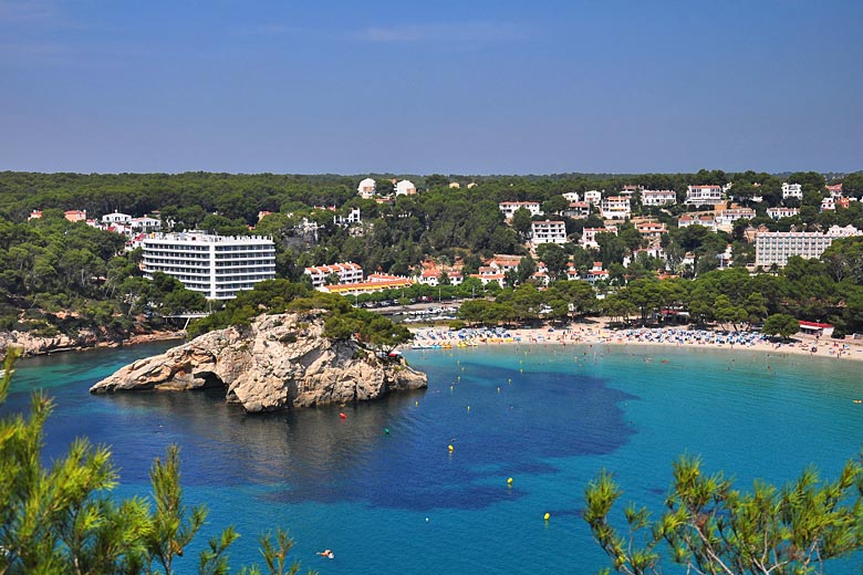 The protected cove of Cala Galdana, Menorca