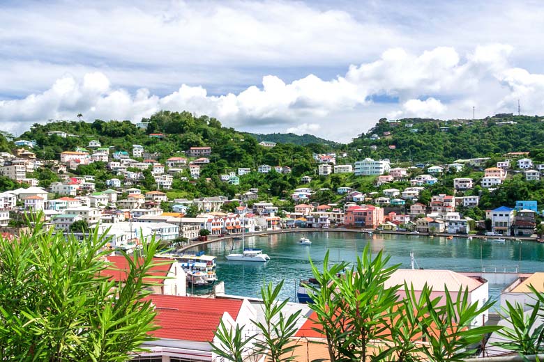 The port area of Carenage in St George's, Grenada
