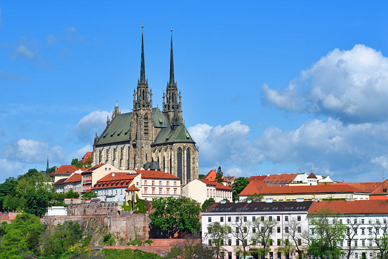 The imposing Cathedral of St Peter and St Paul in Brno