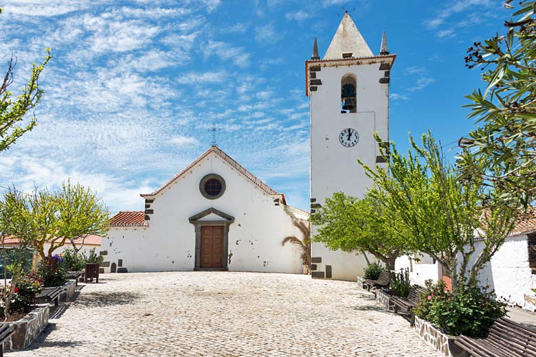 White-washed church in Ameixial, Algarve, Portugal