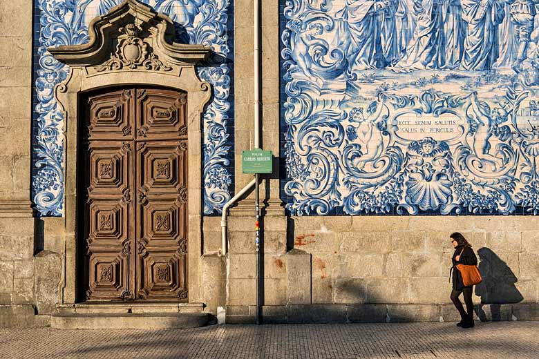 Azulejo tiled wall, Church of Santa Clara, Porto
