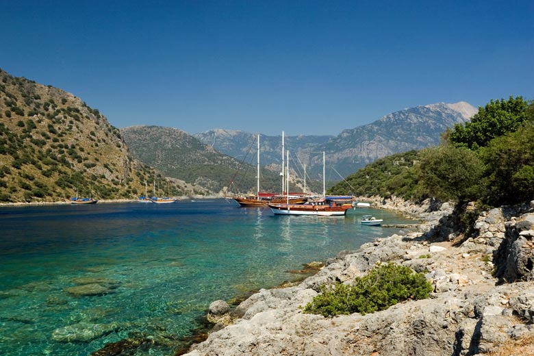 Enjoy the coastline at Gemiler, Turkey & Bill McKelvie - Shutterstock
