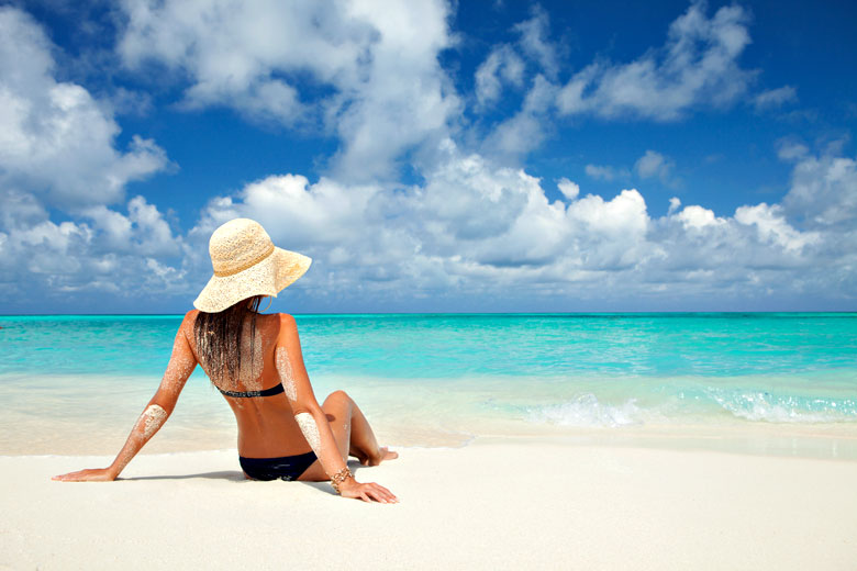 Relaxing on a tropical beach