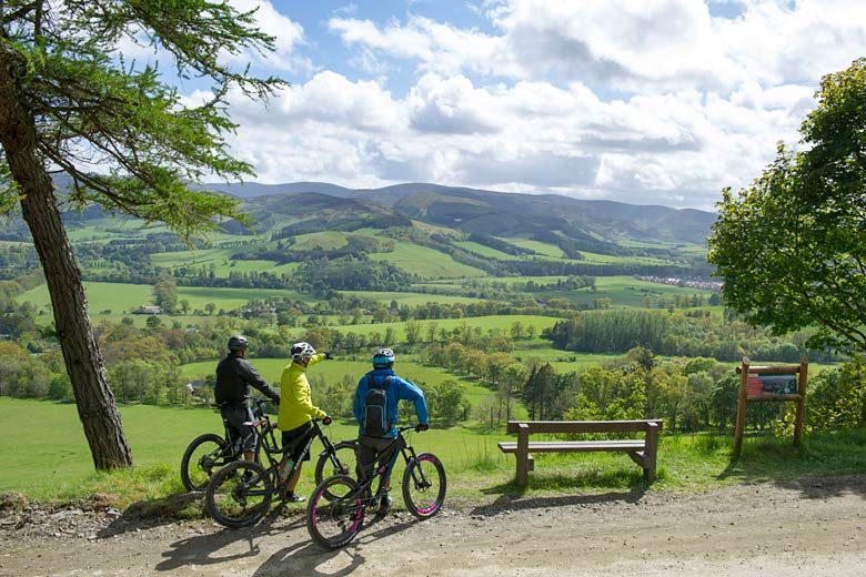 Cycling in Glentress Forest near Peebles