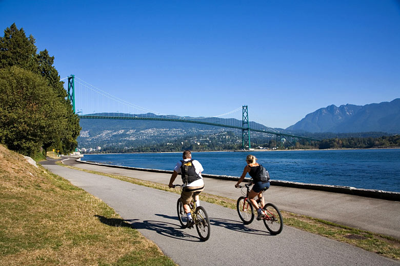 Cycling in Stanley Park, Vancouver