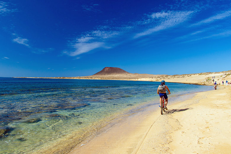 Cycle along the shore of wild La Graciosa
