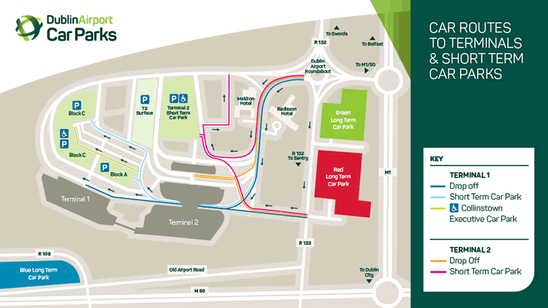 Dublin Airport parking map