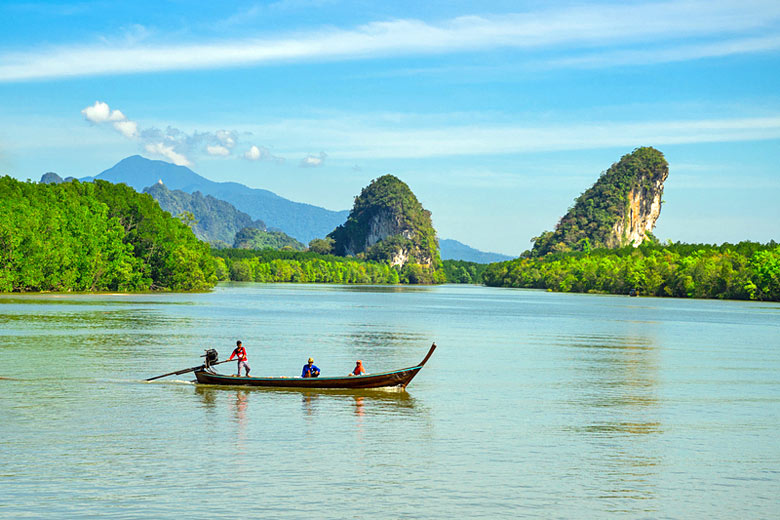 Early morning on the river in Krabi Town