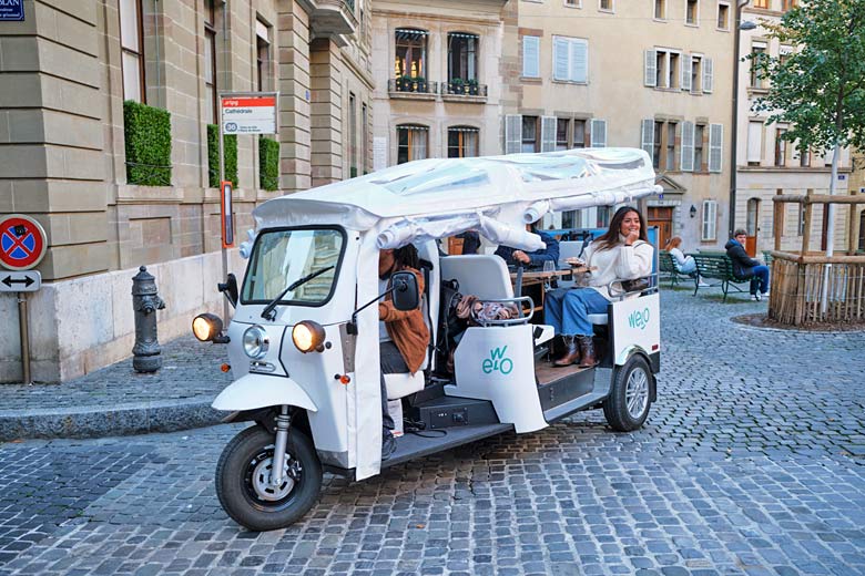 Explore Geneva on a private e-tuk tuk tour