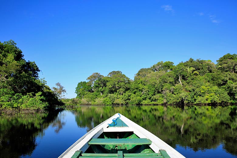 Explore the Amazon by boat on a shore excursion