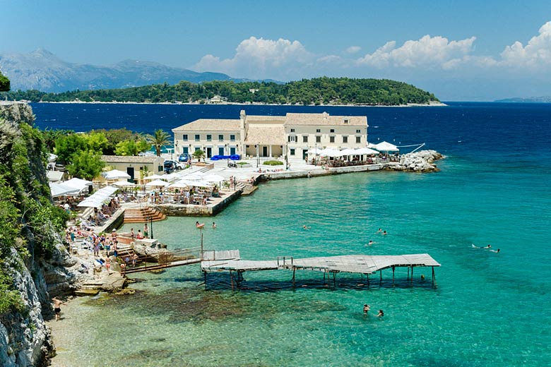 Turquoise waters of Faliraki Beach