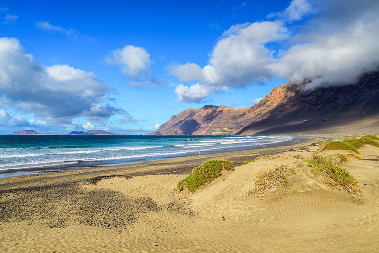 The wild shores of Famara Beach, Lanzarote