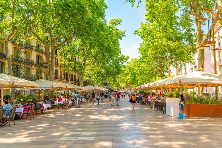 Barcelona&rsquo;s famous tree-lined La Rambla