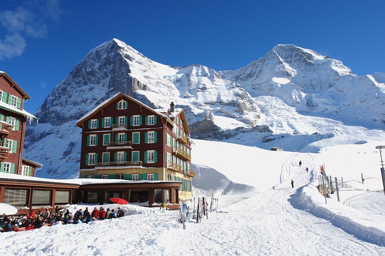February in Kleine Scheidegg, Switzerland in the shadow of the mighty Eiger