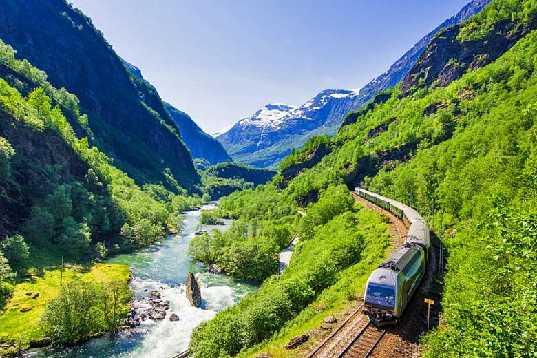 Riding on the Flåm Railway