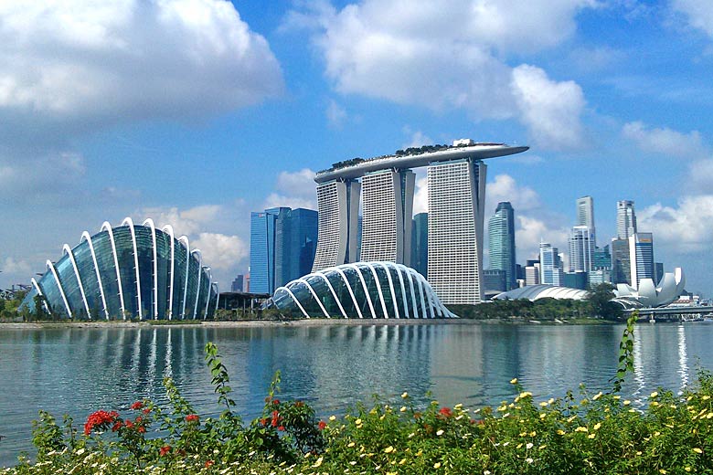 The two glass domes on Marina Bay, Singapore