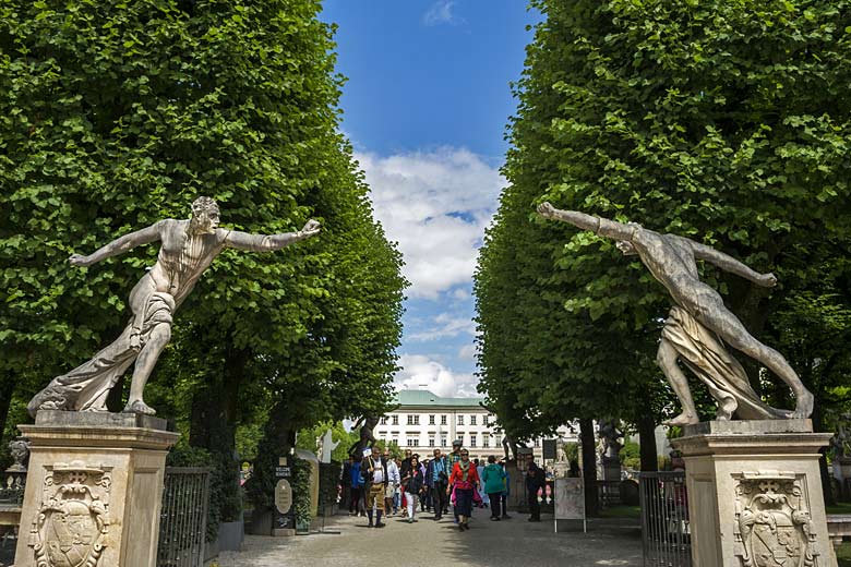 Signature gate posts in the Mirabell Gardens, Salzburg