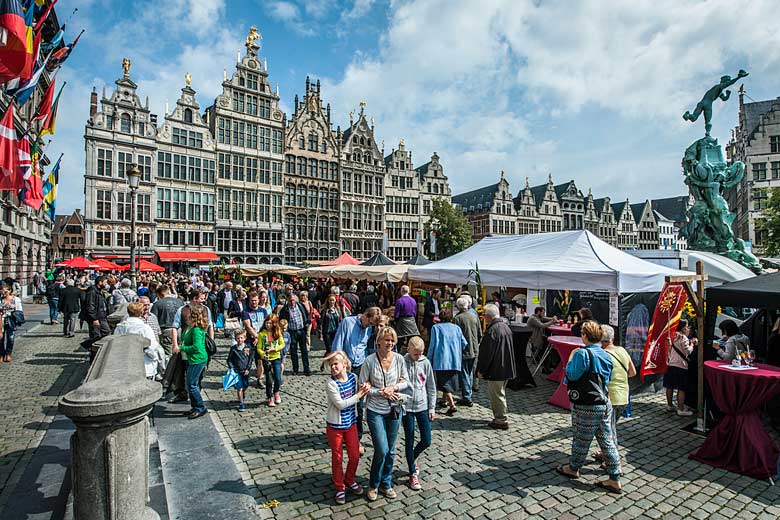 Antwerp's historic Grote Markt on a busy day - photo courtesy of Visit Antwerp