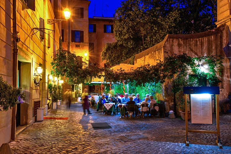 Hidden away restaurant in Rome, Italy