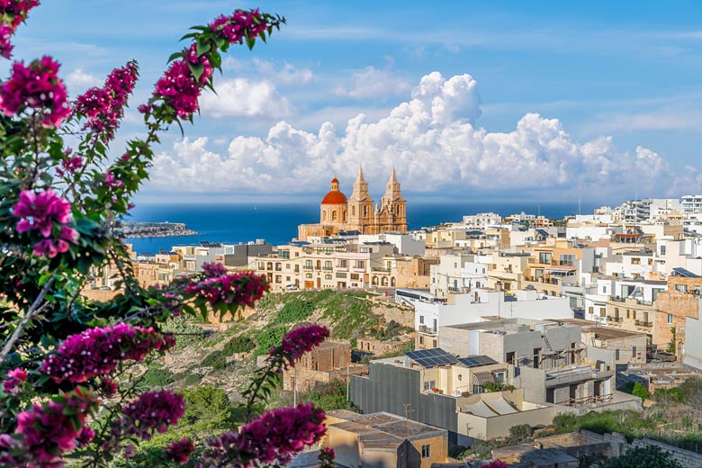 The village of Mellieha in the north of Malta