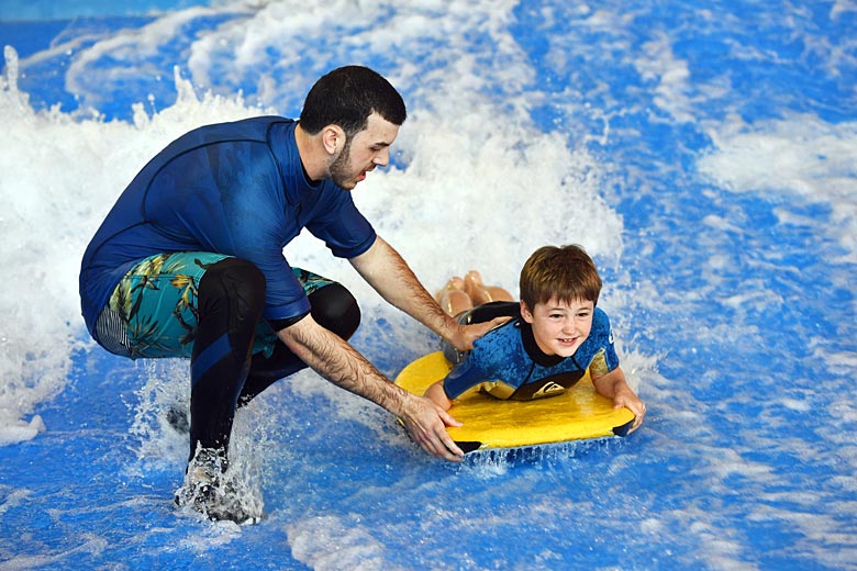 Wave riding at Cardiff International White Water