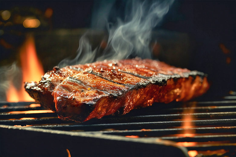 Kansas City style barbecued smoked brisket