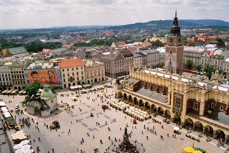 Main square in the centre of Krakow, Poland