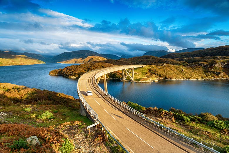 Kylesku Bridge north of Loch Assynt © Helen Hotson - Adobe Stock Image