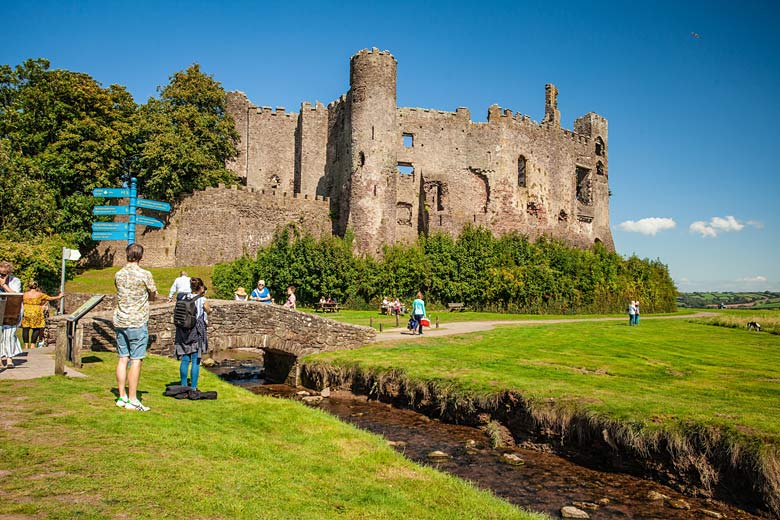 Passing Laugharne Castle on the Birthday Walk