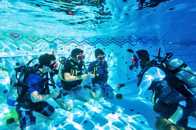 Learning to scuba dive at Beaches resort - photo courtesy of Beaches