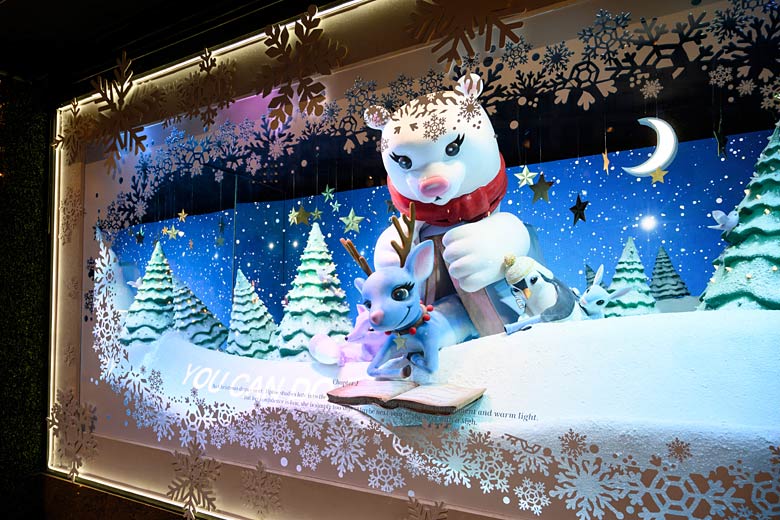 Macy’s iconic festive window displays, New York Macy’s iconic festive window displays, New York