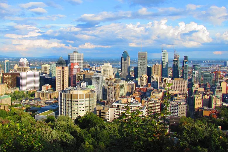 Modern Montreal from Mount Royal Park