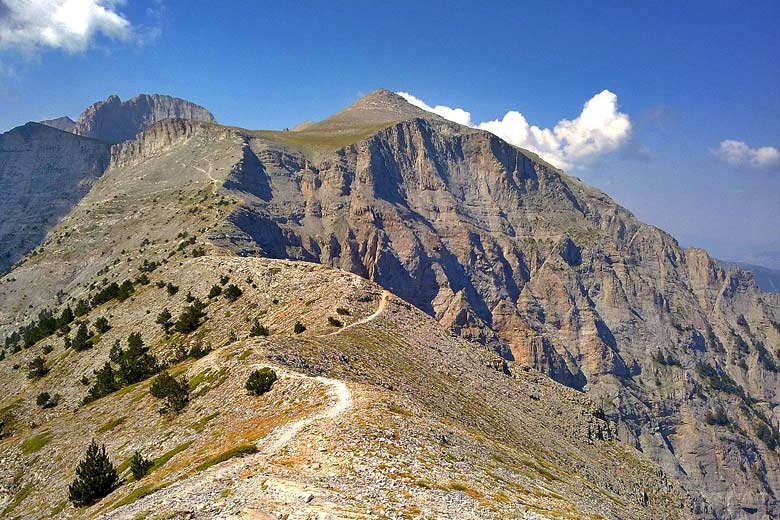 The path to the summit of Mt Olympus