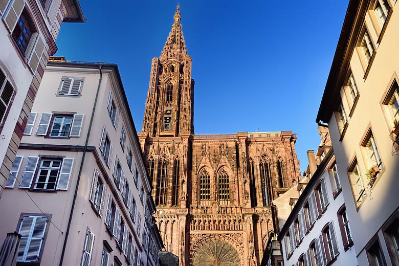 Notre Dame Cathedral looming over Strasbourg