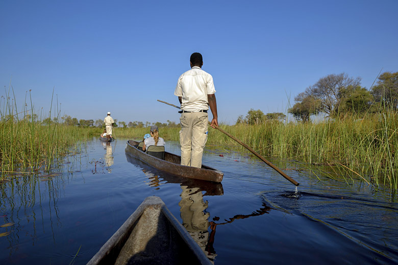 Strike out on to the waterways of the Okavango Delta, Botswana