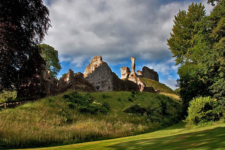 The ruins of Okehampton Castle, Devon